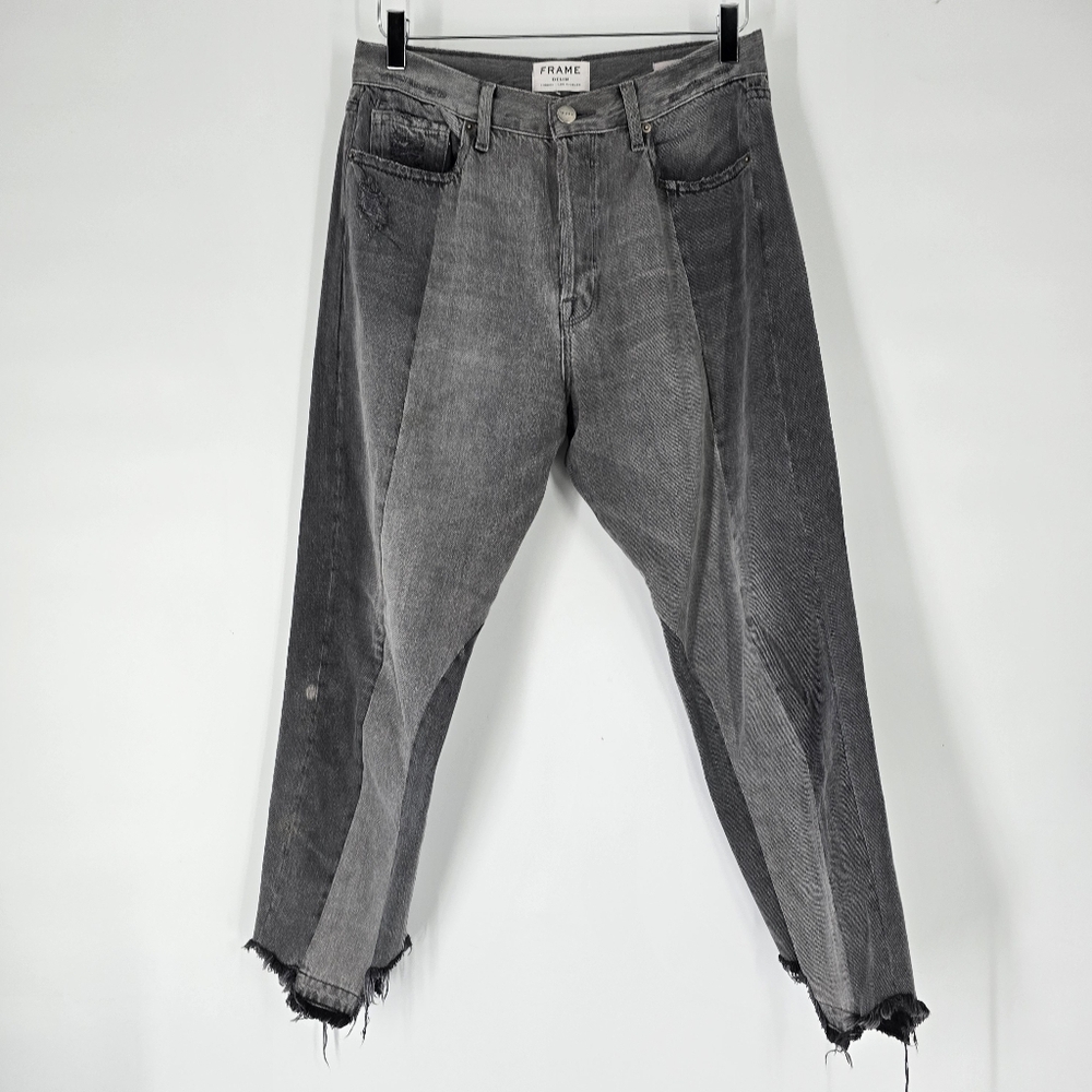 Frame Denim Nouveau Le Mix Grey Raw Hem Jeans Size 30
